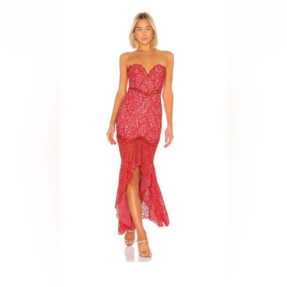 Keva Gown in Red & Pink (Sz. Medium) - Picture 2 of 8